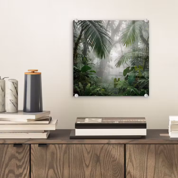 Natuur - Jungle - Mist - Tropisch - Groen plexiglas 5mm klein -sfeer1