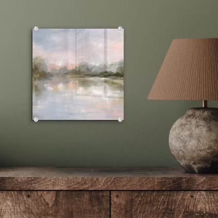 Glasbild - Natur – Landschaft – Abstrakt – Wasser – Grün - Natuur - Landschap - Abstract - Water - Groen plexiglas 5mm klein