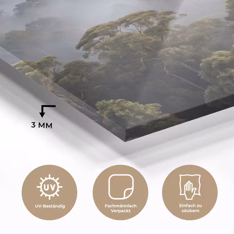 Natuur - Mist - Bos - Ochtend - Goud plexiglas 5mm klein -wsfeer2_DE
