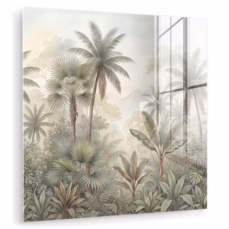 Natuur - Tropisch bos - Landschap - Aquarel - Groen plexiglas 5mm klein -zzzproduct_nieuw