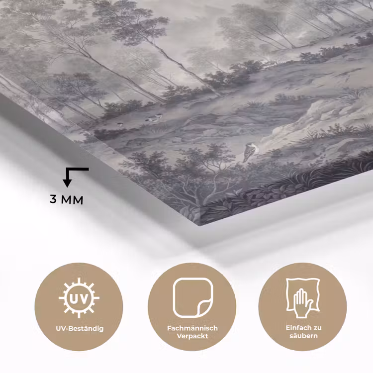 Mistig - Berglandschap - Illustratie plexiglas 5mm klein -wsfeer2_DE