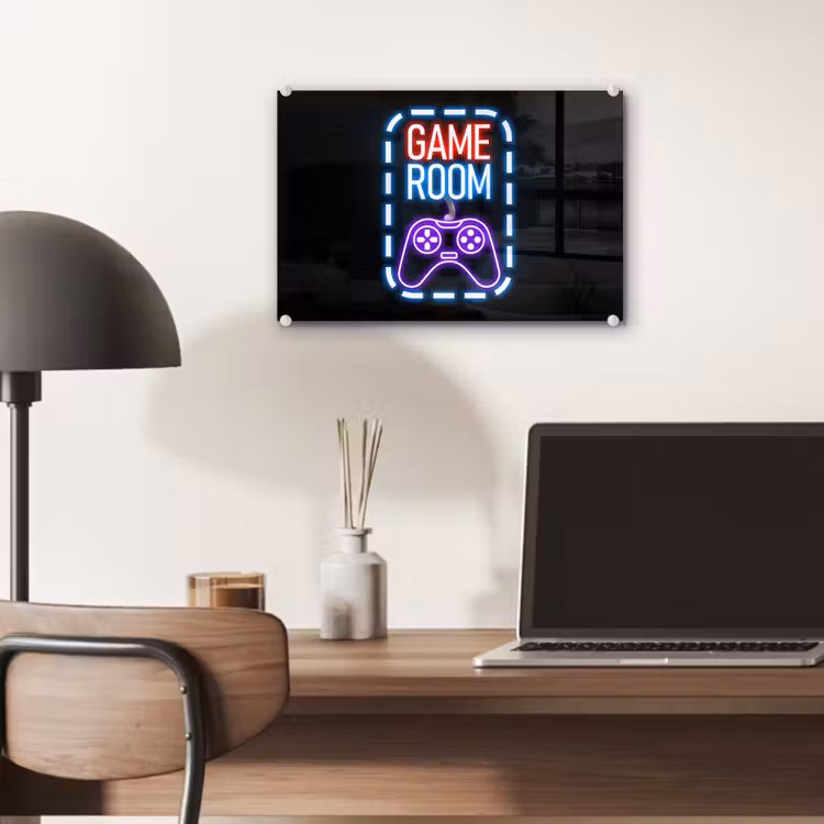 Neon - Quotes - Game room - Controller - Zwart plexiglas 5mm klein -sfeer6