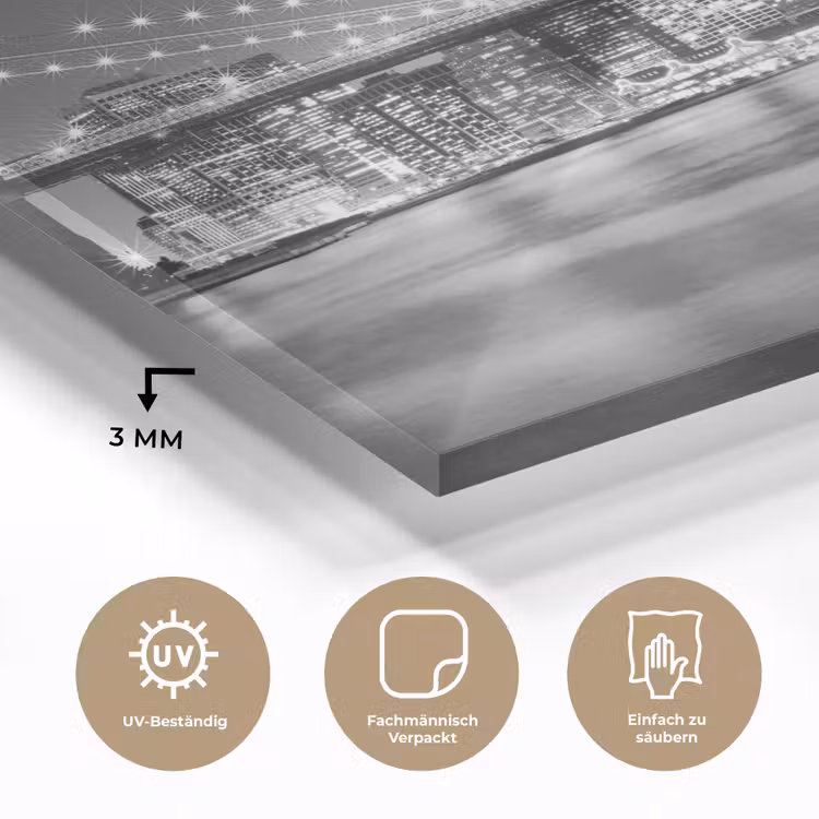 New York - Brug - Brooklyn - Zwart wit - Architectuur plexiglas 5mm klein -wsfeer2_DE