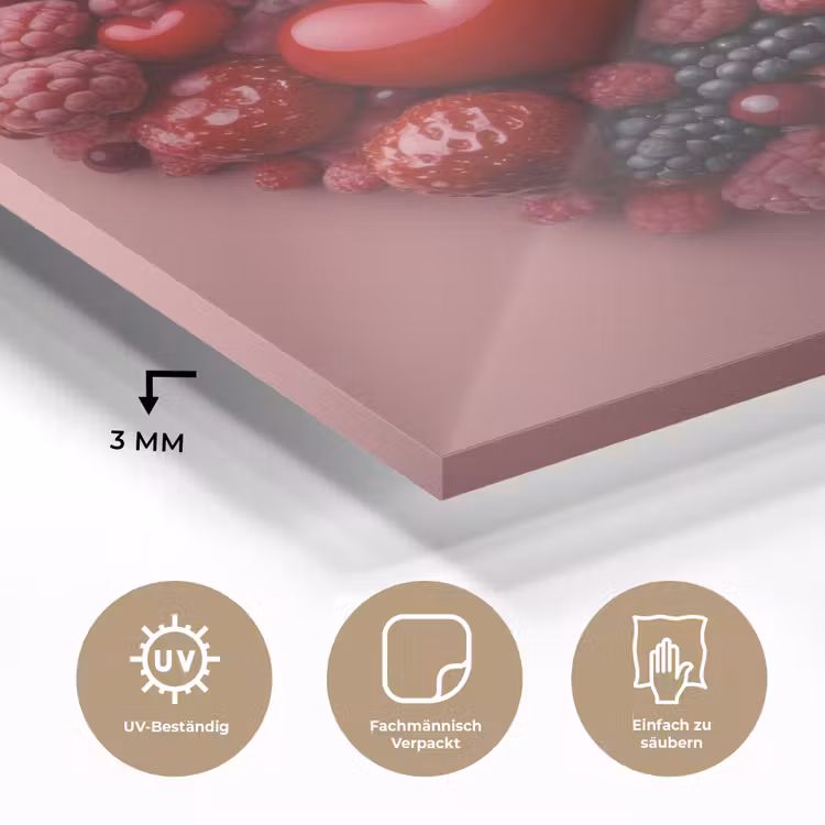 Fruit - Hartjes - Aardbeien - Frambozen - Bosbessen plexiglas 5mm klein -wsfeer2_DE