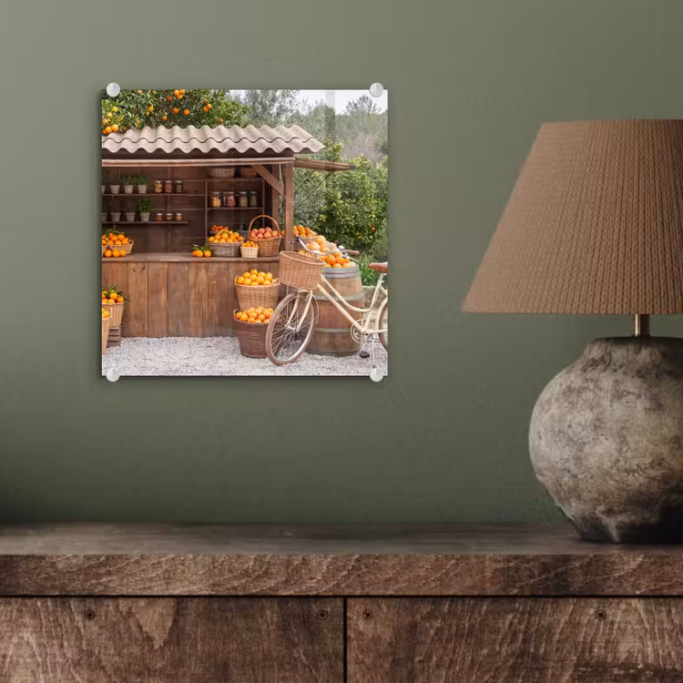 Glasbild - Obst – Markt – Ländlich - Fruit - Markt - Landelijk plexiglas 5mm klein