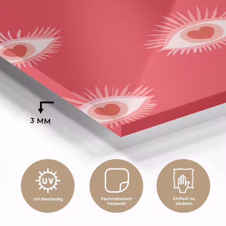 Ogen - Hart - Abstract - Rood - Roze plexiglas 5mm klein 11 -wsfeer2_DE