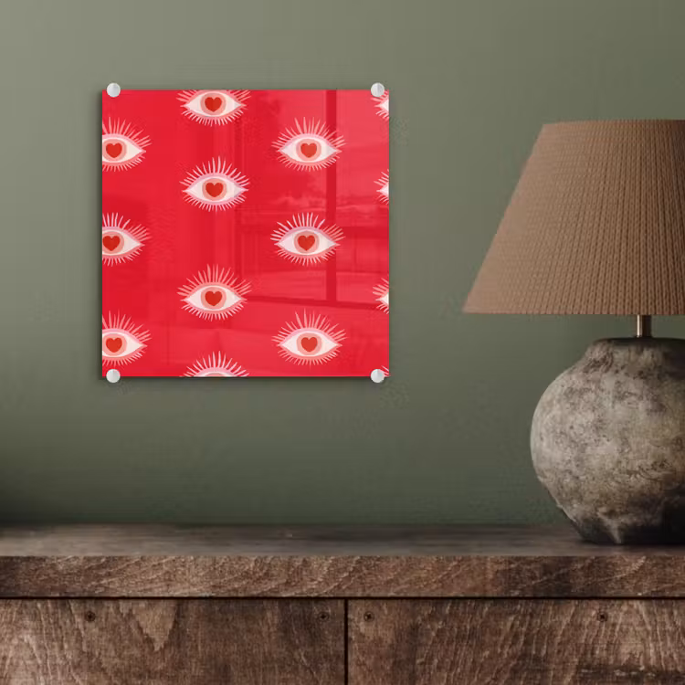 Ogen - Hart - Abstract - Rood - Roze plexiglas 5mm klein 11 -sfeer3