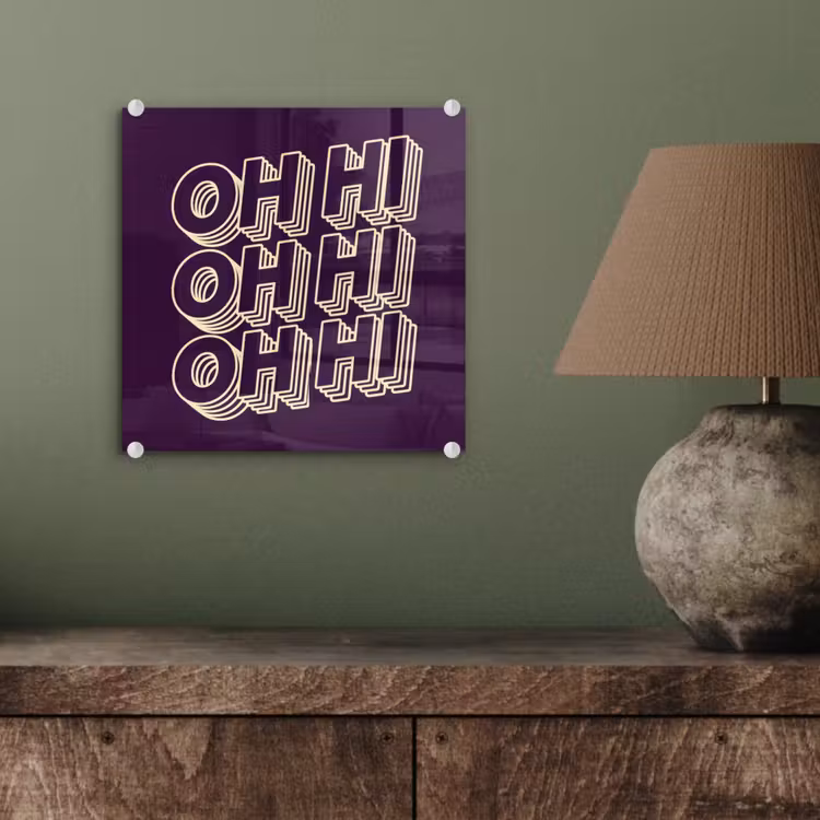 Oh hi - Paars - 3D plexiglas 5mm klein -sfeer3