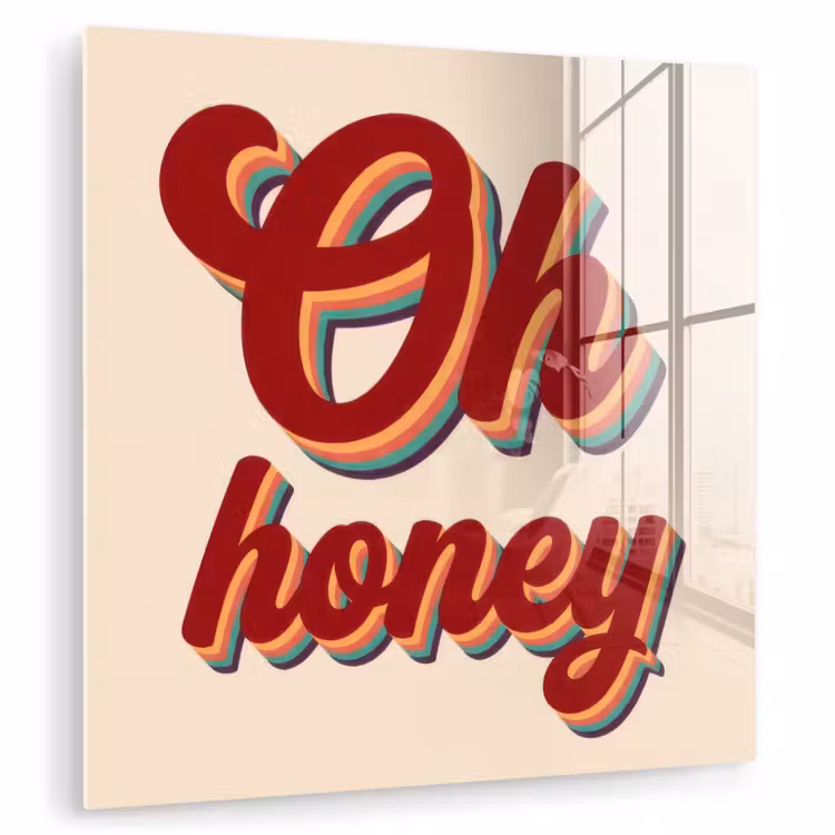 Oh honey - Rood - Schaduw plexiglas 5mm klein -zzzproduct_nieuw