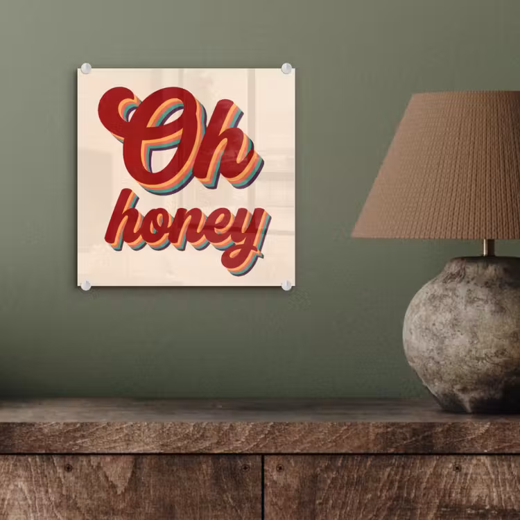 Oh honey - Rood - Schaduw plexiglas 5mm klein -sfeer3