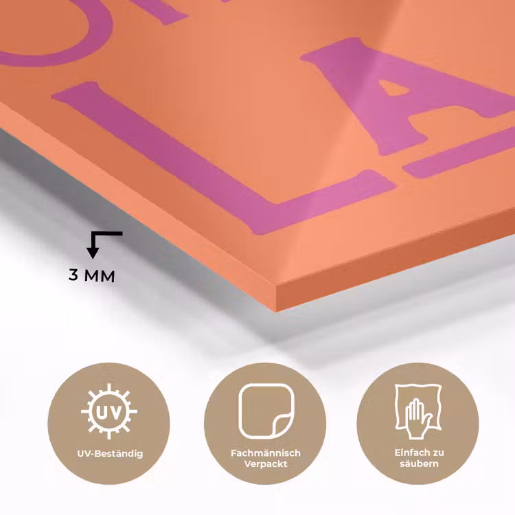Oh la la - Oranje - Roze - Scheeflettertype plexiglas 5mm klein -wsfeer2_DE