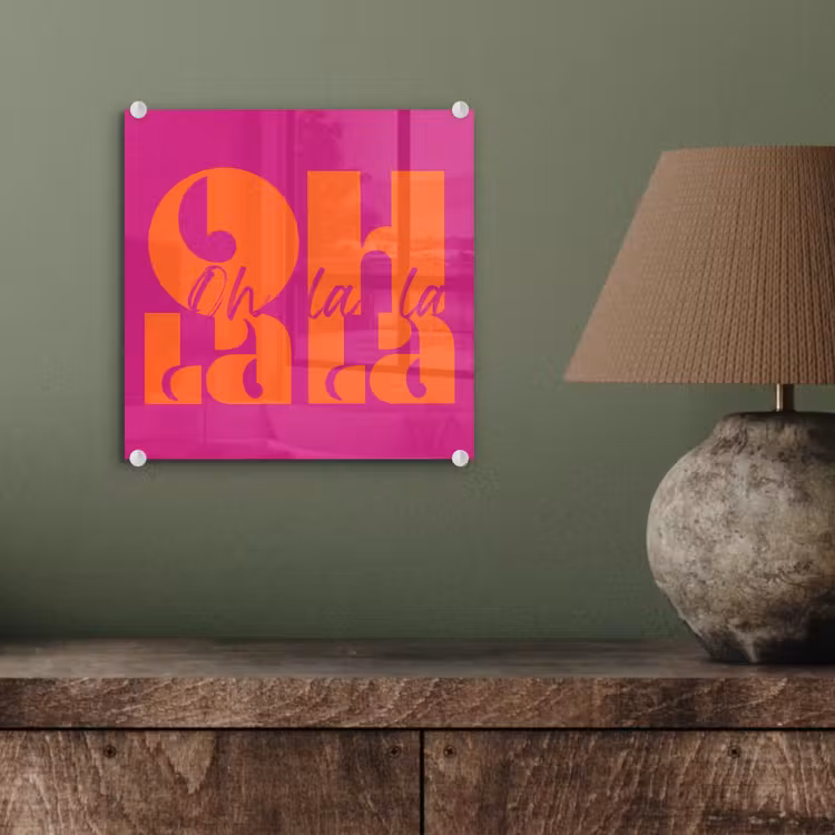Oh la la - Roze - Oranje - Gestapelde letters plexiglas 5mm klein -sfeer3
