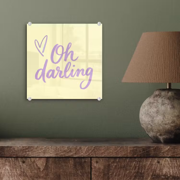 Oh darling - Geel - Hart plexiglas 5mm klein -sfeer3