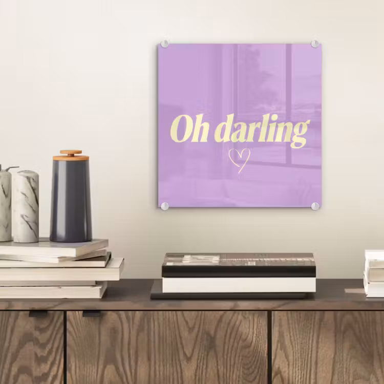 Oh darling - Hart - Paars plexiglas 5mm klein -sfeer1