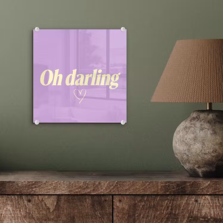 Oh darling - Hart - Paars plexiglas 5mm klein -sfeer3