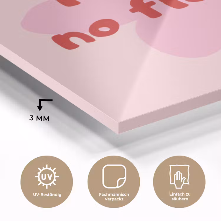 No rain no flowers - Bloem - Roze plexiglas 5mm klein -wsfeer2_DE