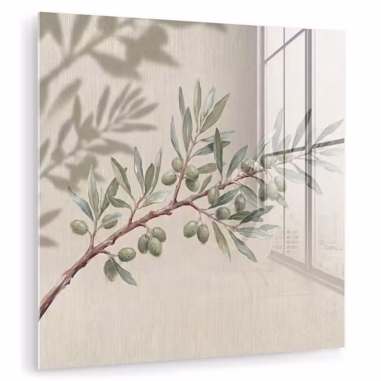 Olijftak - Bladeren - Natuur - Groen - Beige plexiglas 5mm klein -zzzproduct_nieuw