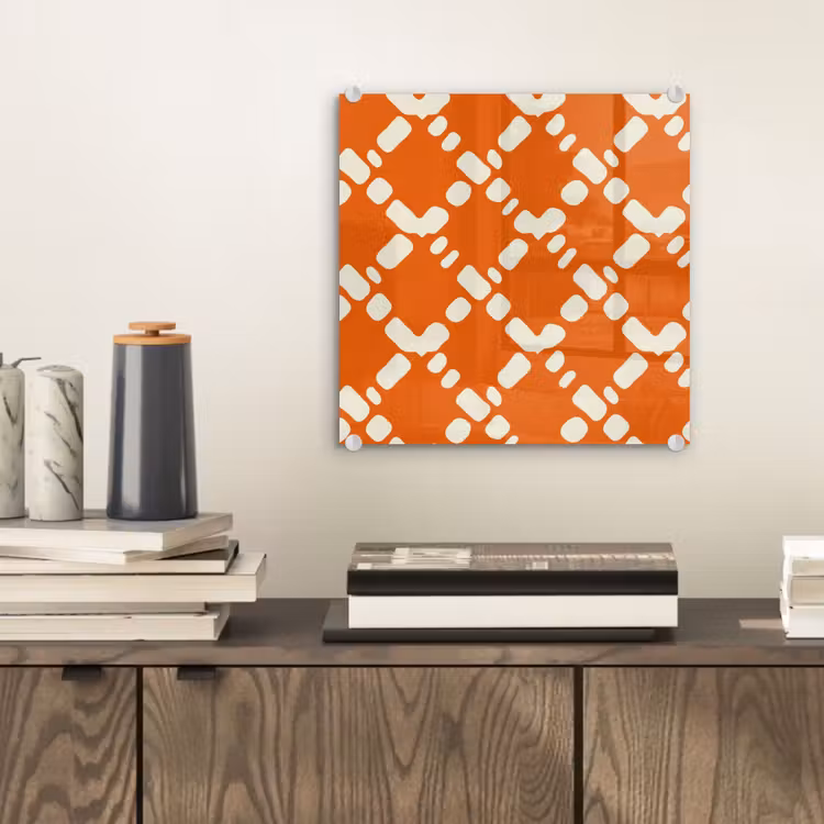 Oranje - Ruitpatroon - Wit plexiglas 5mm klein 11 -sfeer1