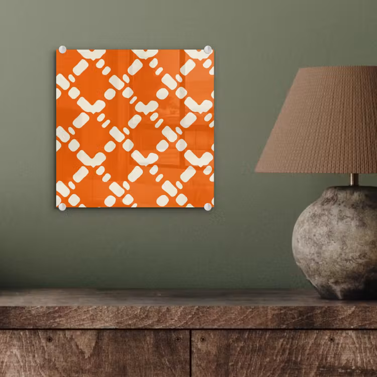Oranje - Ruitpatroon - Wit plexiglas 5mm klein 11 -sfeer3