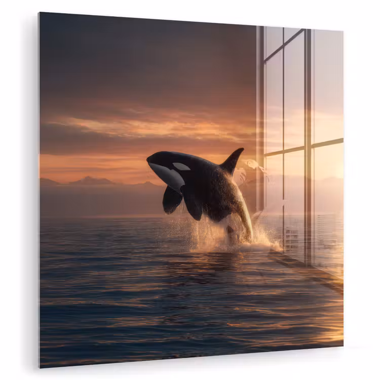 Orka - Zee - Zonsondergang plexiglas 5mm klein -zzzproduct_nieuw