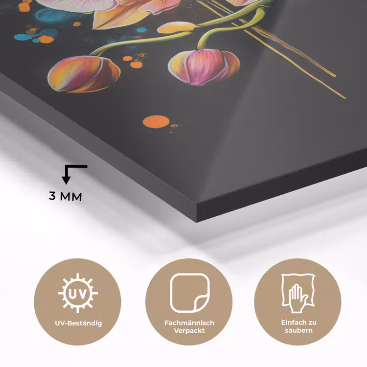 Orchidee - Graffiti - Kleurrijk - Bloemen - Abstract plexiglas 5mm klein -wsfeer2_DE