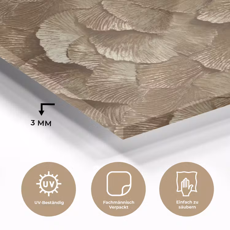 Organisch - Patroon - Bladeren - Goud plexiglas 5mm klein 11 -wsfeer2_DE