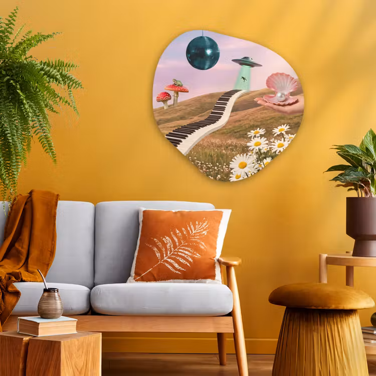 Glasbild Organische Form - Fisch – Natur – Abstrakt - Vis - Natuur - Abstract Wandcirkel Organisch Plexiglas middel