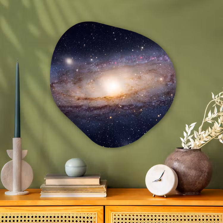 Glasbild Organische Form - Galaxie – Weltraum – Kosmos - Sterrenstelsel - Ruimte - Kosmos Wandcirkel Organisch Plexiglas middel