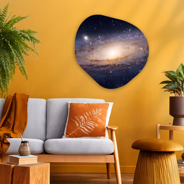 Glasbild Organische Form - Galaxie – Weltraum – Kosmos - Sterrenstelsel - Ruimte - Kosmos Wandcirkel Organisch Plexiglas middel