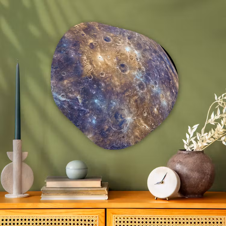 Glasbild Organische Form - Planet – Krater – Weltraum - Planeet - Kraters - Ruimte Wandcirkel Organisch Plexiglas middel