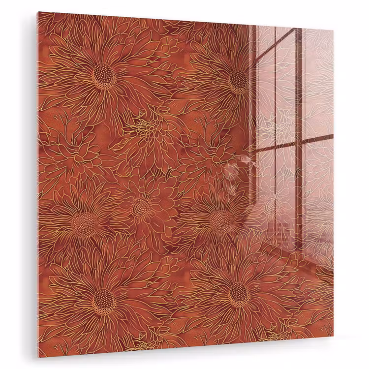 Oosters - Bloemen - Terracotta plexiglas 5mm klein 11 -zzzproduct_nieuw
