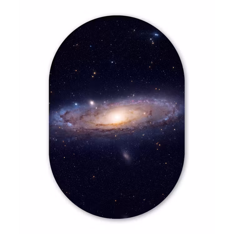 Glasbild Oval - Galaxie – Weltraum – Kosmos - Sterrenstelsel - Ruimte - Kosmos Wandcirkel Ovaal Glas middel