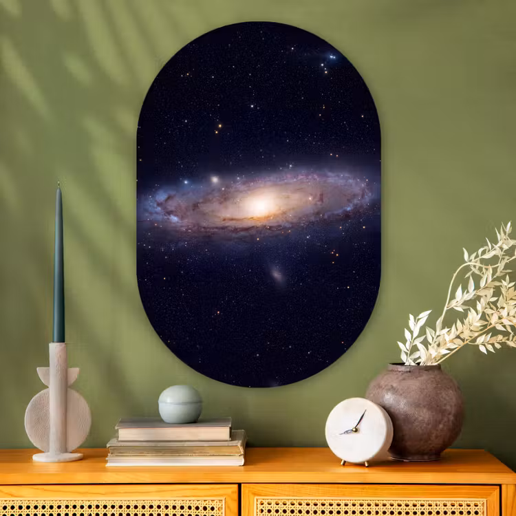 Glasbild Oval - Galaxie – Weltraum – Kosmos - Sterrenstelsel - Ruimte - Kosmos Wandcirkel Ovaal Glas middel