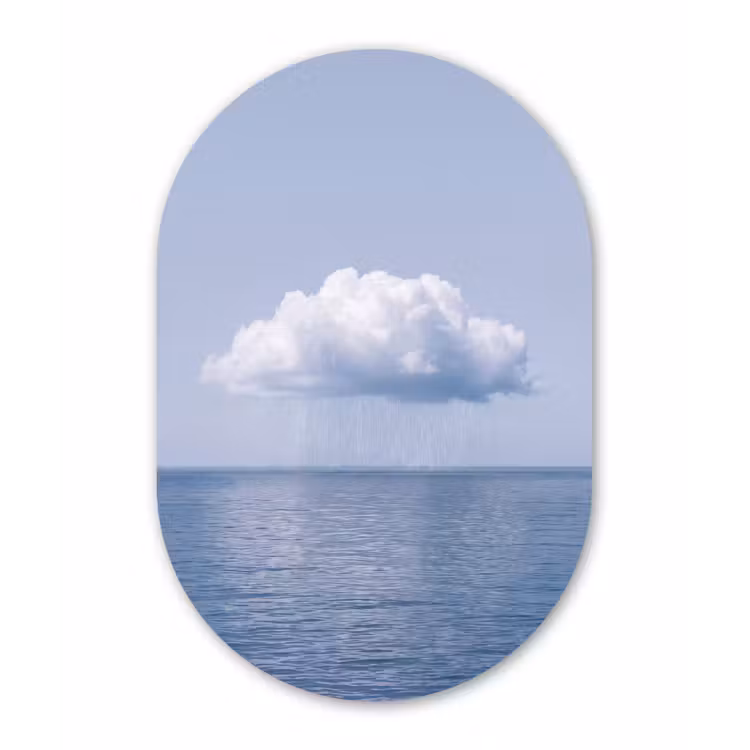 Glasbild Oval - Wolke – Regen – Natur - Wolk - Regen - Natuur Wandcirkel Ovaal Glas middel