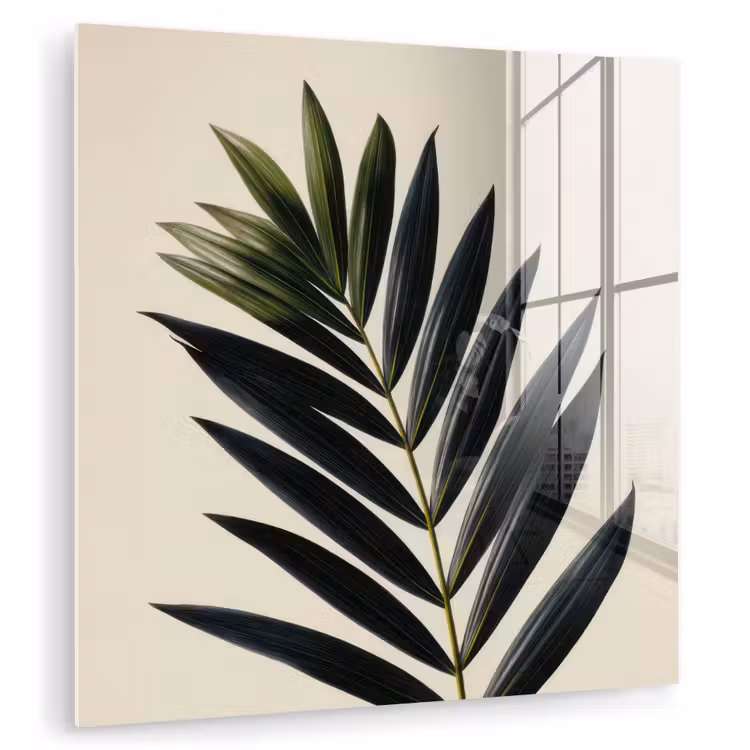 Palmblad - Donkere bladen - Subtiel plexiglas 5mm klein -zzzproduct_nieuw