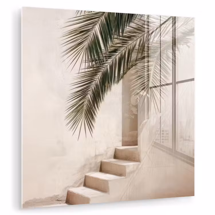 Palmboom - Schaduw - Trap - Beige plexiglas 5mm klein -zzzproduct_nieuw