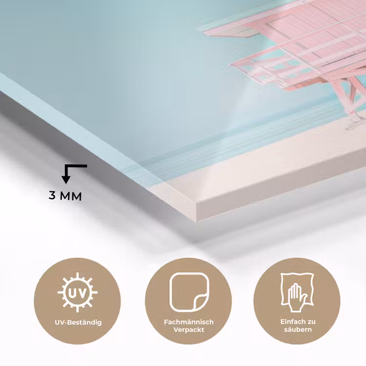 Palmboom - Strandhuis - Roze plexiglas 5mm klein -wsfeer2_DE
