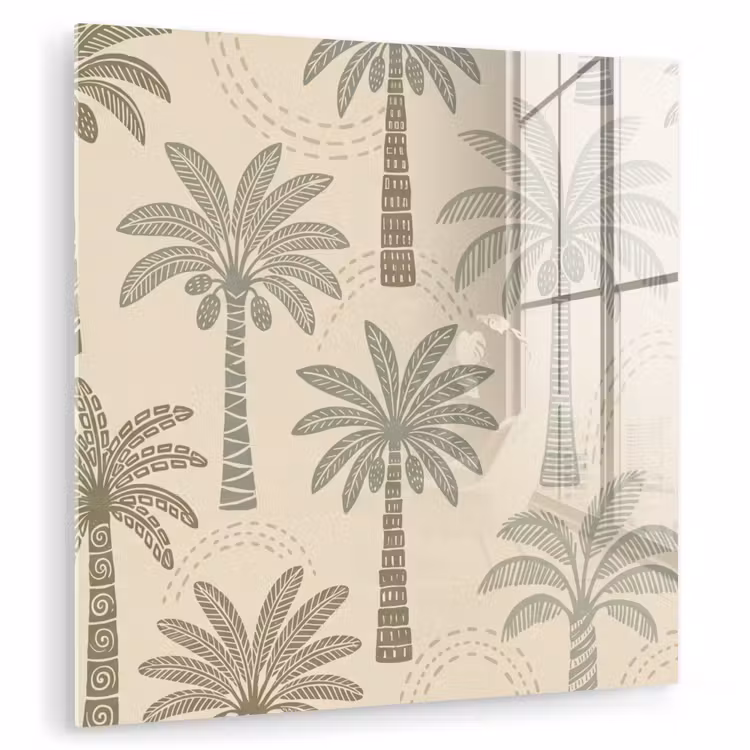 Palmbomen - Patroon - Tropisch - Beige plexiglas 5mm klein -zzzproduct_nieuw