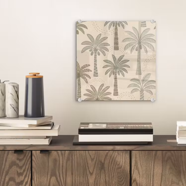 Palmbomen - Patroon - Tropisch - Beige plexiglas 5mm klein -sfeer1