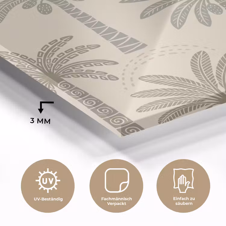 Palmbomen - Patroon - Tropisch - Beige plexiglas 5mm klein -wsfeer2_DE