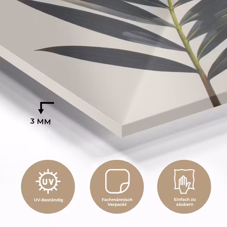 Palmblad - Subtiel - Groen - beige plexiglas 5mm klein -wsfeer2_DE