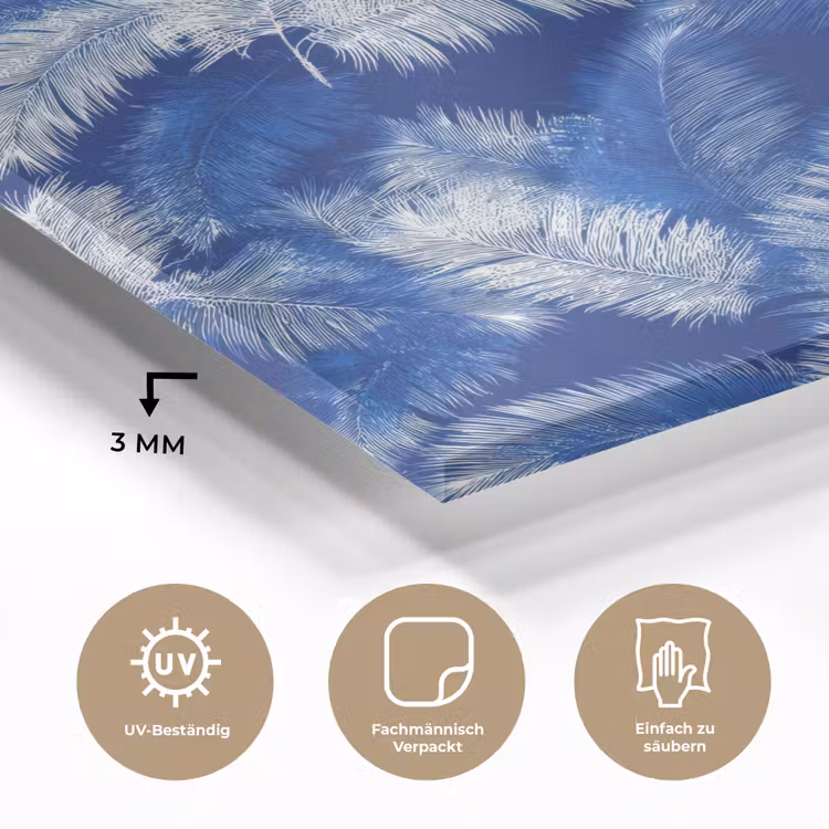 Palmblad - Patroon - Blauw plexiglas 5mm klein 11 -wsfeer2_DE