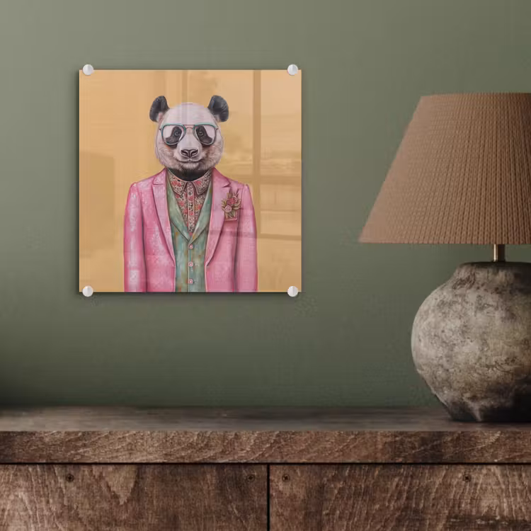 Panda - Pak - Zonnebril - Blauw plexiglas 5mm klein -sfeer3