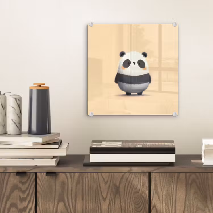 Panda - Beige - Minimalistisch plexiglas 5mm klein -sfeer1