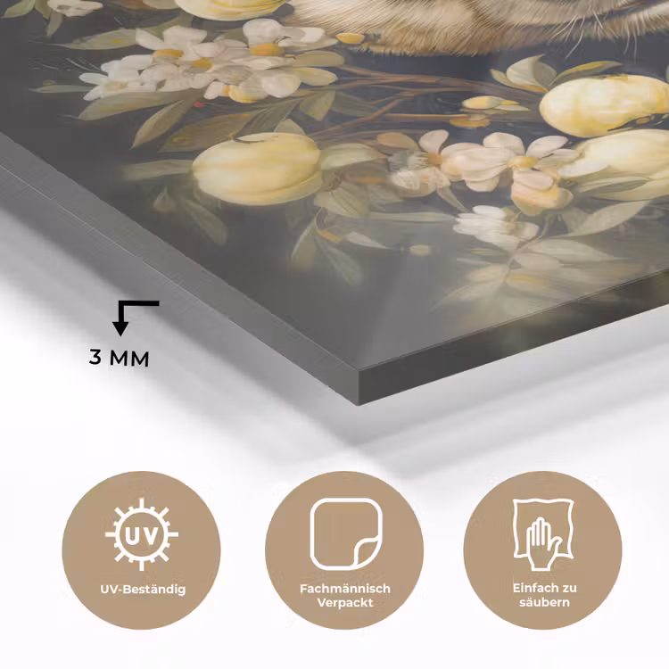 Panda - Pandabeer - Wilde dieren - Natuur - Bloemen plexiglas 5mm klein -wsfeer2_DE