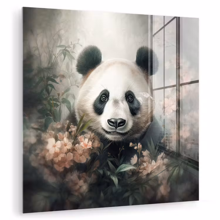 Panda - Dieren - Bloemen - Planten plexiglas 5mm klein -zzzproduct_nieuw