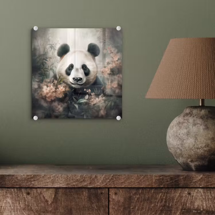Panda - Dieren - Bloemen - Planten plexiglas 5mm klein -sfeer3