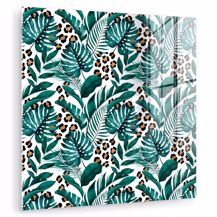 Inductie beschermer - Panterprint - Bladeren - Jungle - Afdekplaat voor kookplaat plexiglas 5mm klein -zzzproduct_nieuw