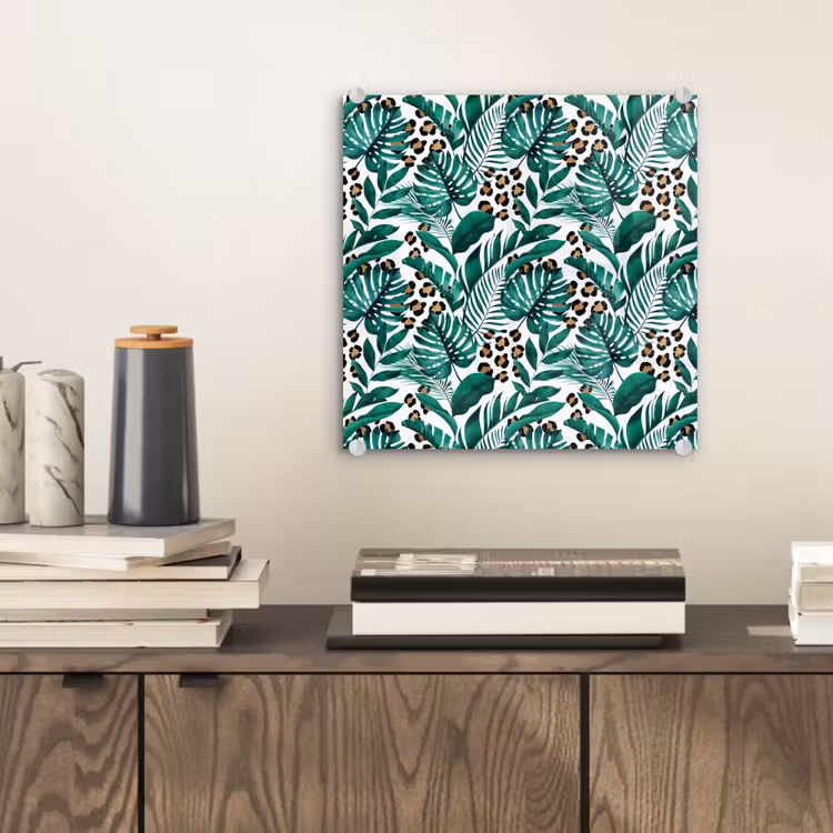 Inductie beschermer - Panterprint - Bladeren - Jungle - Afdekplaat voor kookplaat plexiglas 5mm klein -sfeer1