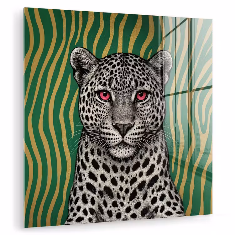 Panter - Zebrapatroon - Groen plexiglas 5mm klein -zzzproduct_nieuw